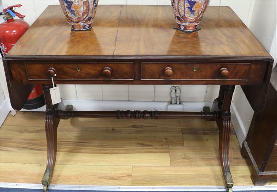 A Regency mahogany sofa table, W.3ft 2in. D.2ft H.2ft 5in.